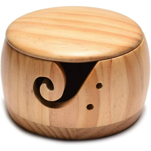 Handmade Wooden Yarn Bowl for Hand Knitting and Crochet