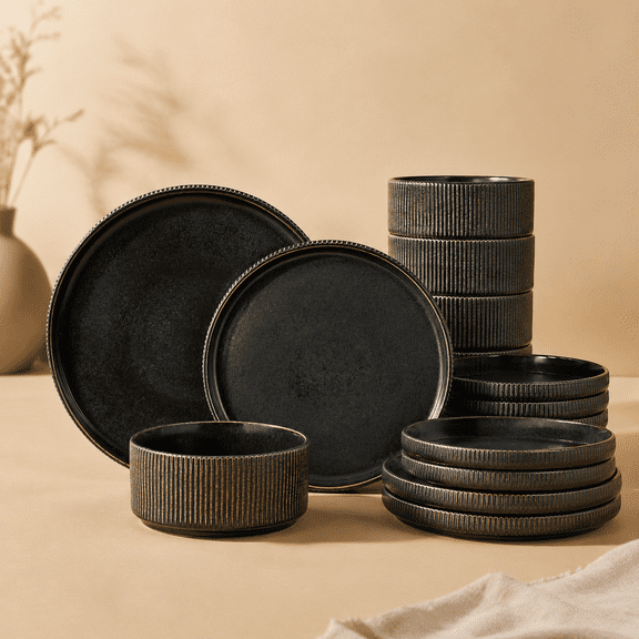 Dinnerware Set For 4 Reactive Glaze Plates And Sets