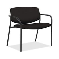 Lorell Bariatric Guest Chairs with Fabric Seat & Back Black Steel, Crepe Fabric Seat - Black Steel Back - Powder Coated, Black Tubular Steel Frame - Four-legged Base - 30" Seat Width - 25" Width x 33"