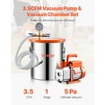 thumbnail image 2 of VEVOR 5 Gallon Vacuum Chamber 3.5CFM Single Stage Pump Degassing Chamber Kit, 2 of 9