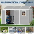 thumbnail image 4 of Wanan 10'x8' FT Outdoor Storage Shed Kit with Lockable Door, Thermoplastic Synthetic Resin, Tool Storage, Gray, 4 of 9