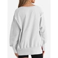 thumbnail image 3 of Women Oversized Sweatshirts Crewneck Side Slit Pullover Long Sleeve Casual Tops, 3 of 7