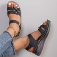 thumbnail image 7 of Mostsola Walking Shoes Women Open Toe Slingback Wedge Sandals Bohemian Flower Summer Dress Shoes, 7 of 7