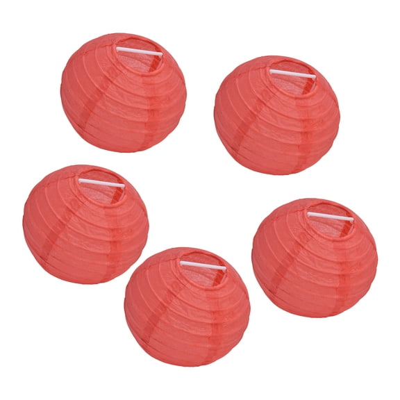 4 Inch Red Paper Lanterns Decorative Round Chinese Lanterns For Birthday Weddings