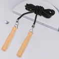 thumbnail image 3 of MOVTOTOP Wood Handle Jump Rope for Fitness Workout with Durable Polypropylene Fiber and Comfortable Grip Black, 3 of 7