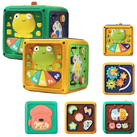 Activity Cube Baby Toys For 1 Year Old 6 In 1 Montessori Toddler Toys For 1 2 3 Year Old Shape Sorter Educational Toys With Music 1st Birthday Gifts For Boys Girls Sensory Toys