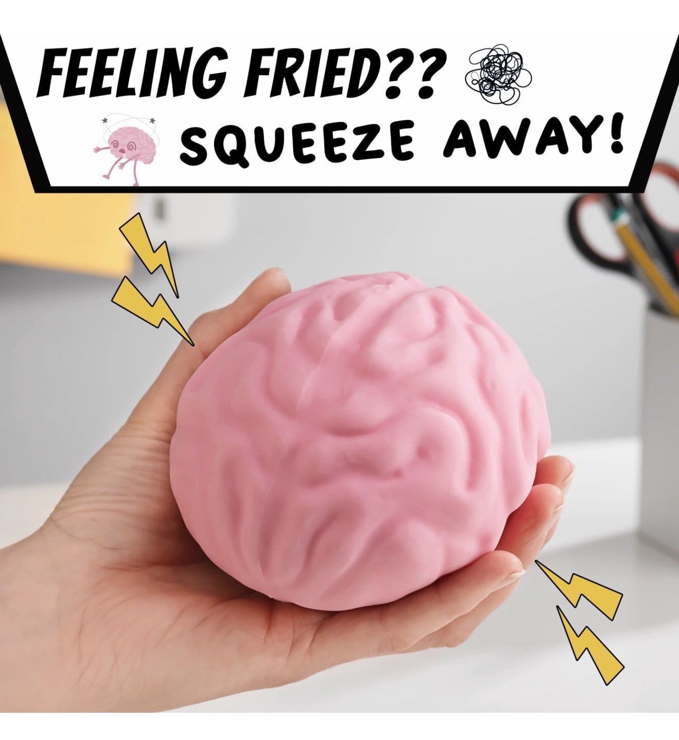 giant 5.11" stress brain, stress reliever , sensory squish ball