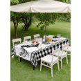 thumbnail image 4 of Outdoor Tablecloth with Umbrella Hole for Patio/Picnic/Party/Camping, Navy Blue Rooster Waterproof Table Cloth Rectangle Table Cover Washable, Vintage Farmhouse Black Plaid (52"x 70"), 4 of 8