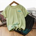 thumbnail image 2 of Toddler BoysSports Suit Dot Logo Print Short Sleeve T-Shirt and Matching Shorts Sports Tracksuit, 2 of 4
