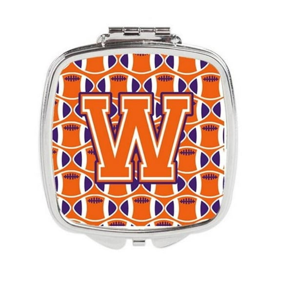 Letter W Football Orange - White & Regalia Compact Mirror