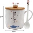 thumbnail image 2 of Cat Ceramics Coffee Mug Teacup with Lid and Spoon, 2 of 5