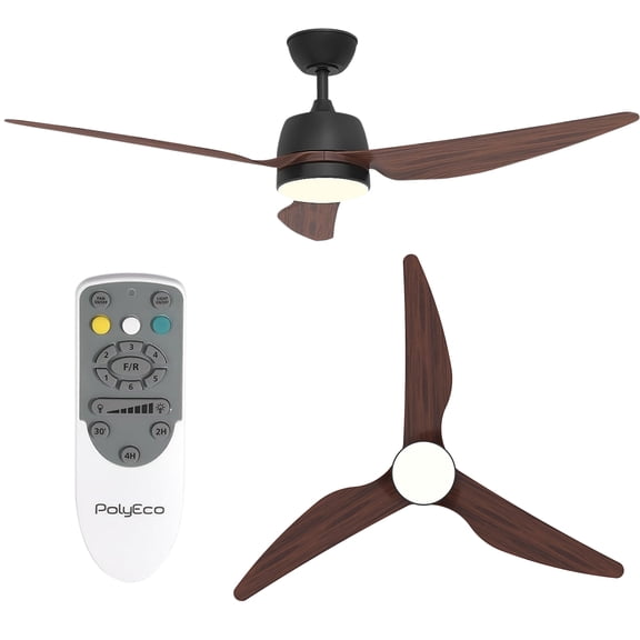 Wood Ceiling Fans with Lights,56" Ceiling Fan with Remote and 3 Blades,Quiet Reversible Motor,6 Speeds 3 Colors Ceiling Fans Light for Bedroom,Living Room,Study