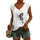 thumbnail image 2 of Camisetas sin mangas con cuello en V de verano para mujer, camisetas de manga corta con estampado de mariposa Retro OAVQHLG3B Store lin121212, 2 of 4