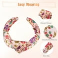 thumbnail image 4 of Diadema anudada con patrón floral de Unique Bargains, estilo clásico y casual para mujeres y niñas, color rosa 5.20"x2.36", 4 of 7