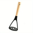 thumbnail image 3 of Potato Masher with Non-Slip Wooden Handle, Durable Manual Kitchen Tool for Fluffy Mashed Potatoes, Labor-Saving Mashing Masher Kitchen Tools, Non-Stick Cookware Friendly Potato Press Utensil, 3 of 9