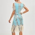 thumbnail image 4 of Njagoc3 Womens Short Sleeve Square Neck Fringe Dress, Roaring 20s Gatsby & Speakeasy Costume, 4 of 6