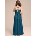 thumbnail image 2 of Drtj 2-14T A-Line Halter Asymmetrical Chiffon Junior Bridesmaid Dress Flower Girl Wedding Party Dress, 2 of 6