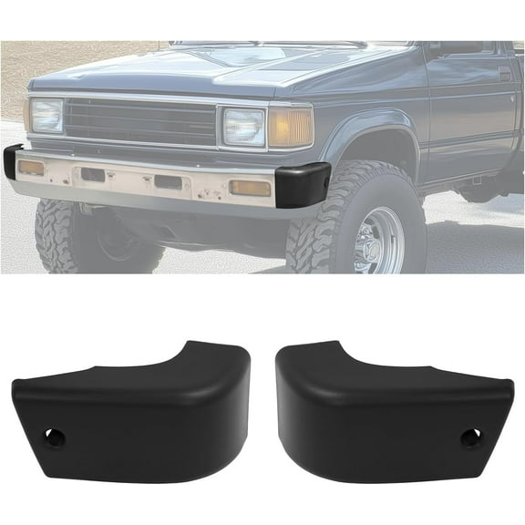 Kojem Front Bumper End Cap Extension Trim Pair for 1984-1989 Toyota 4Runner Pickup 4WD Replacement for 5210289106 5210389106 TO1005116 TO1004157 Plastic Black Textured - Left & Right Side