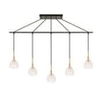 thumbnail image 2 of Woodbridge Lighting Elise 5-Light Glass Linear Pendant in Brass/Bronze/Opal, 2 of 5