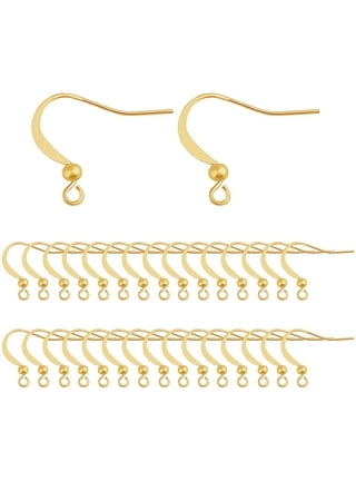 Gold Fishhook Earring Hooks - 120 PCS/60 Pairs 18K Gold Hypoallergenic Ear  Wires Fish Hooks for Jewelry Making, Jewelry Findings Parts with 120 PCS  Rubber Earring Backs Stopper for DIY Earrings : : Home