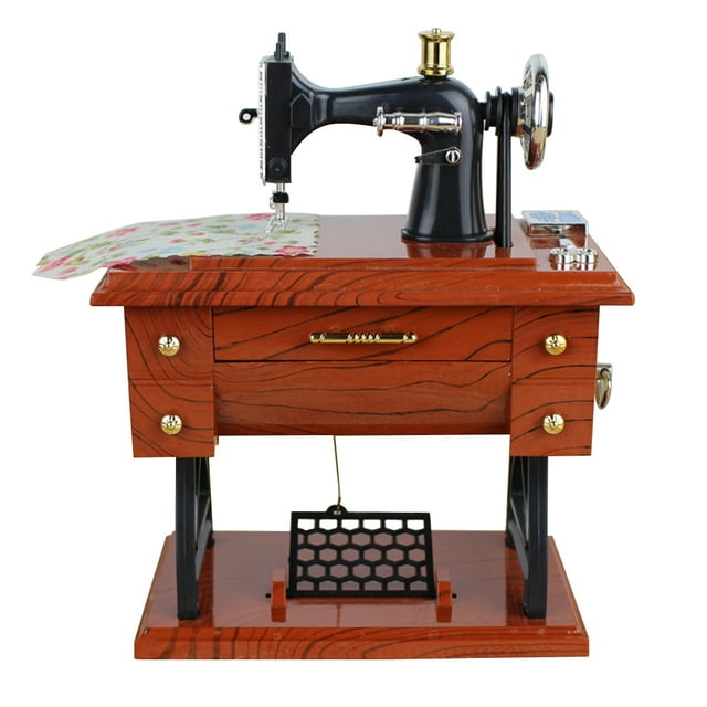 Vintage Sewing Music Box Musical Toy Sewing Machine Music Sartorius Model Play Creative Gift