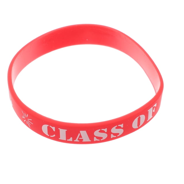 ELAYARD 10Pcs Red Silicone Bracelet for Graduation Party Decorative Wristbands