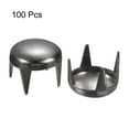 thumbnail image 3 of 100Pack 6mm Black Round Dome Studs Metal Claw Beads Nailhead for Leather Craft Clothes Belt Bag Shoes, 3 of 7