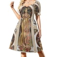 thumbnail image 2 of Alphonse Mucha - Elegant Woman Sleeveless Dress Aesthetic clothing long dresses for women Dress woman, 2 of 7