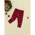 thumbnail image 4 of Kiapeise Baby Boy Girl Christmas Pants Red Black Plaid Brother Sister Flared Trousers, 4 of 8