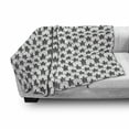 thumbnail image 3 of Tattoo Soft Flannel Fleece Throw Blanket, Pattern with Sea Turtles in Maori Style Polynesian Swirly Motifs, Cozy Plush for Indoor and Outdoor Use, 50" x 70", Black White, by Ambesonne, 3 of 6