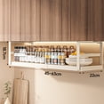 thumbnail image 2 of opvise No Drilling Storage Rack Easy Install Hanging Shelf Expandable under Shelf Storage Rack Stainless Carbon Steel Kitchen Pantry Countertop Spice Holder White, 2 of 8