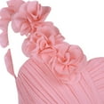 thumbnail image 5 of DPOIS Kids Flower Girl Dress One Shoulder A-line Chiffon Long Dress Pink 8, 5 of 7