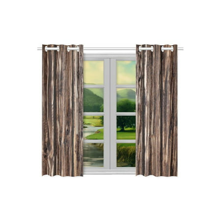Bedroom Ds Curtains 26x39 Inch, Wood Grain Window Curtains
