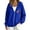 Blue, variant on Womens Football Embroidered Zip Up Hoodie Casual Long Sleeve Full Zip Hooded Sweatshirt Tops for Football Fans Fall Essentials Clothes