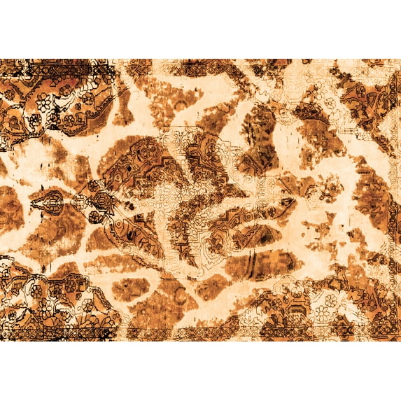 Ahgly Company Indoor Rectangle Abstract Orange Modern Area Rugs, 8' x 12'