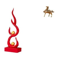 QSTDGVPW Abstract Resin Flame Horse Figurine Modern Fire Horse Sculpture Craft for Patio Office Bookshelf Desk Bedroom Shelf Home Decoration Gift