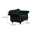 thumbnail image 5 of Rima 51 Inch Classic Accent Chair, Velvet Upholstery, Rolled Arms, Black, 5 of 5