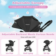 Babyjoy 2 in 1 Foldable Baby Stroller Kids Travel Newborn Infant Buggy Pushchair 22 lbs Black