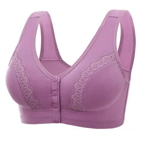 

Women Lace Front Buckle Plus Size Breathable Thin Underwear No Steel Ring Bra Note Please Buy One Or Two Sizes Larger