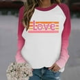 thumbnail image 2 of BLVB Women Valentines Shirts Round Neck Long Sleeve Casual Heart T Shirt Love Graphic Sweatshirt Pullover Fashion Tops, 2 of 5