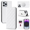 thumbnail image 1 of Funda antirrobo con cierre magnético para iPhone 14 Pro, compatible con carga magnética, piel sintética y TPU, diseño tipo billetera, ranuras para tarjetas, 1 of 5