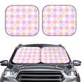 thumbnail image 2 of Daiia Heart Buffalo Plaid 2PCS Car Windshield Sun Shade, Foldable Sun Shield for Car Front Window, Auto Sun Blocker Visor Protector Universal for Truck SUV Pickup-Medium, 2 of 7