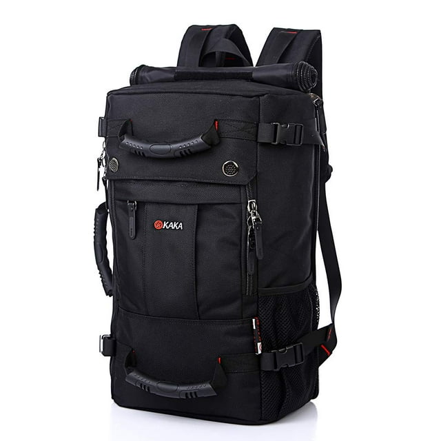 KAKA Travel Backpack Carry-On Bag Water Resistant Flight Approved Weekender duffle backpack Rucksack Daypack for Men Women (Black)