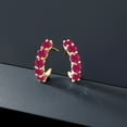 thumbnail image 4 of Gem Stone King 3.50 Ct Round Red Ruby 18K Yellow Gold Plated Silver Open Earrings for Women, 4 of 4