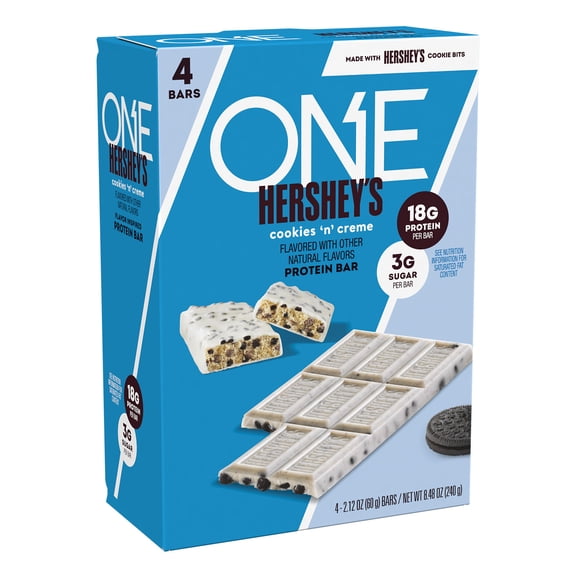 ONE Brands x Hershey Cookies n Creme Protein Bar, 18g Protein, 4 pack