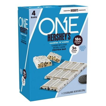 ONE Brands x Hershey Cookies n Creme Protein Bar, 18g Protein, 4 pack