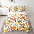 thumbnail image 2 of Manfei Retro Rustic Flower 7-Piece Bedding Comforter Set,Natural Plant King Bedding Sets,Orange Floral Green Leaves Bed Sheets For Girls Kids,Super Cozy Room Decor Reversible, 2 of 8