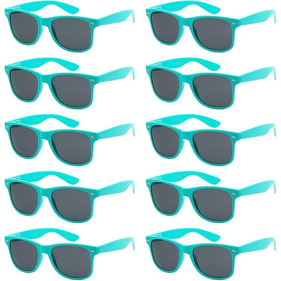 10 Pack TEAL Retro 80s Sunglasses Pack