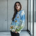 thumbnail image 2 of COEQINE Tops Sweatshirts Pullover Long Sleeves Women's Hoodies Oversized Fashion Y2K Crewneck Fit Soft Loose Hooded Sweatshirt Women Butterfly and Daisy Outfits Clothes, M, 2 of 7