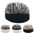 thumbnail image 5 of Hombres Retro peluca corta diadema Hip Hop Hooligan Cap Beanie Cosplay sombrero de pelo falso, 5 of 5